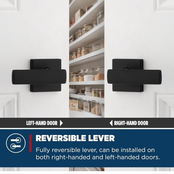 Weiser Breton Matte Black Dummy Door Handle, Inactive Single Door Hardware New - Picture 6 of 7